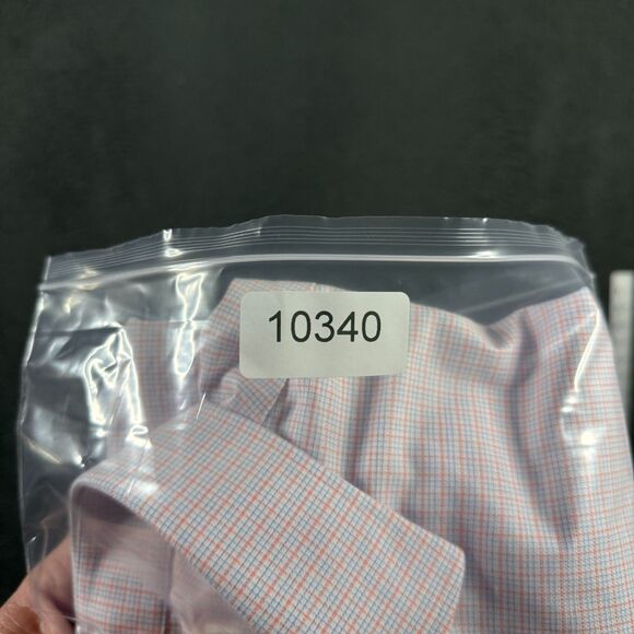 Twillory Dress Shirt Mens 18 34/35 Blue Orange Check Tailored Fit Safe Cotton - Picture 14 of 14
